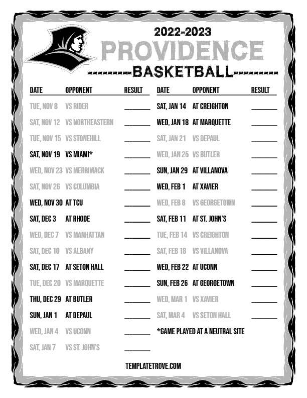 2022 2023 College Basketball Schedules Big East 2022 2023 College Basketball Schedules Big East