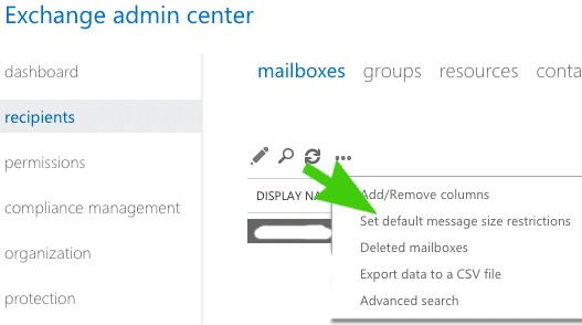 Change Message Size Limit Change Message Size Limit