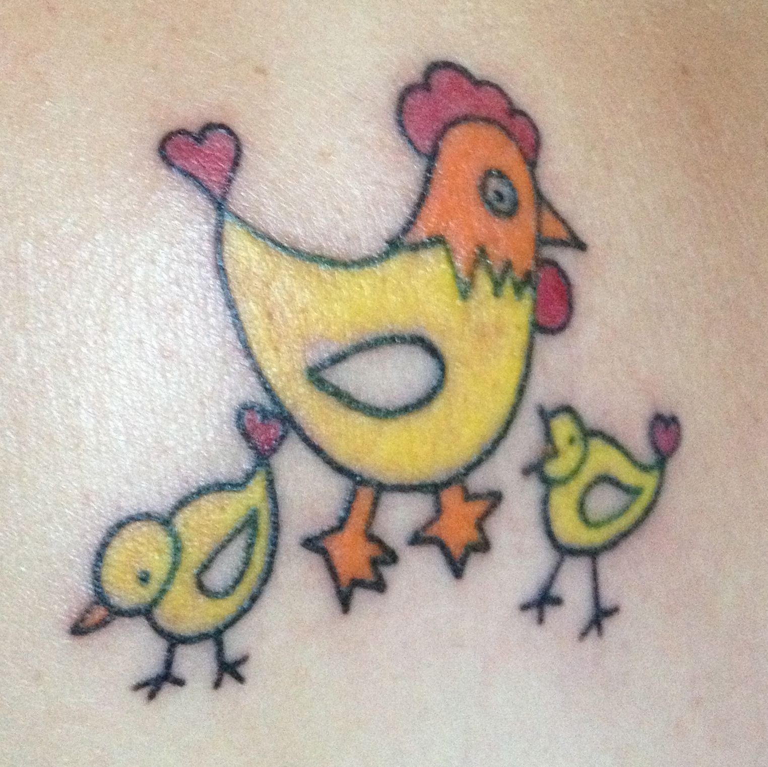 Chicken Tattoo To Represent Myself And My Two Daughters Tatuajes Chicken Tattoo To Represent Myself And My Two Daughters Tatuajes