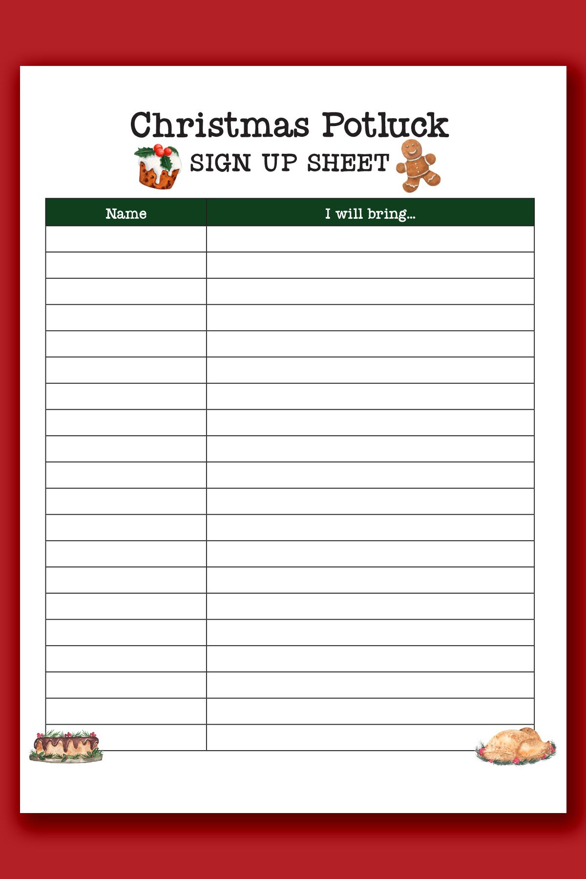 Create Perfect Potluck Sign Up Sheet Now