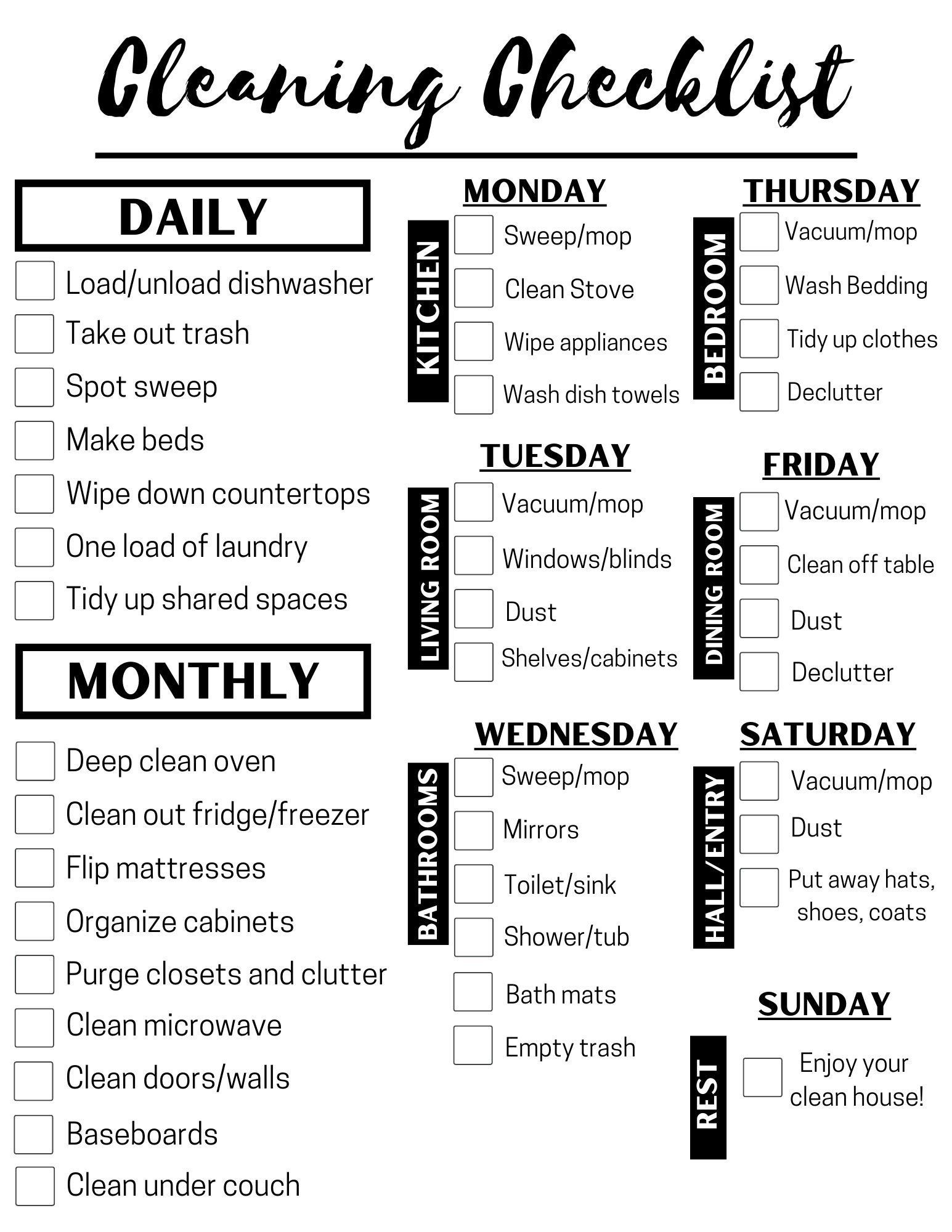 Create Ultimate Cleaning Chart Now