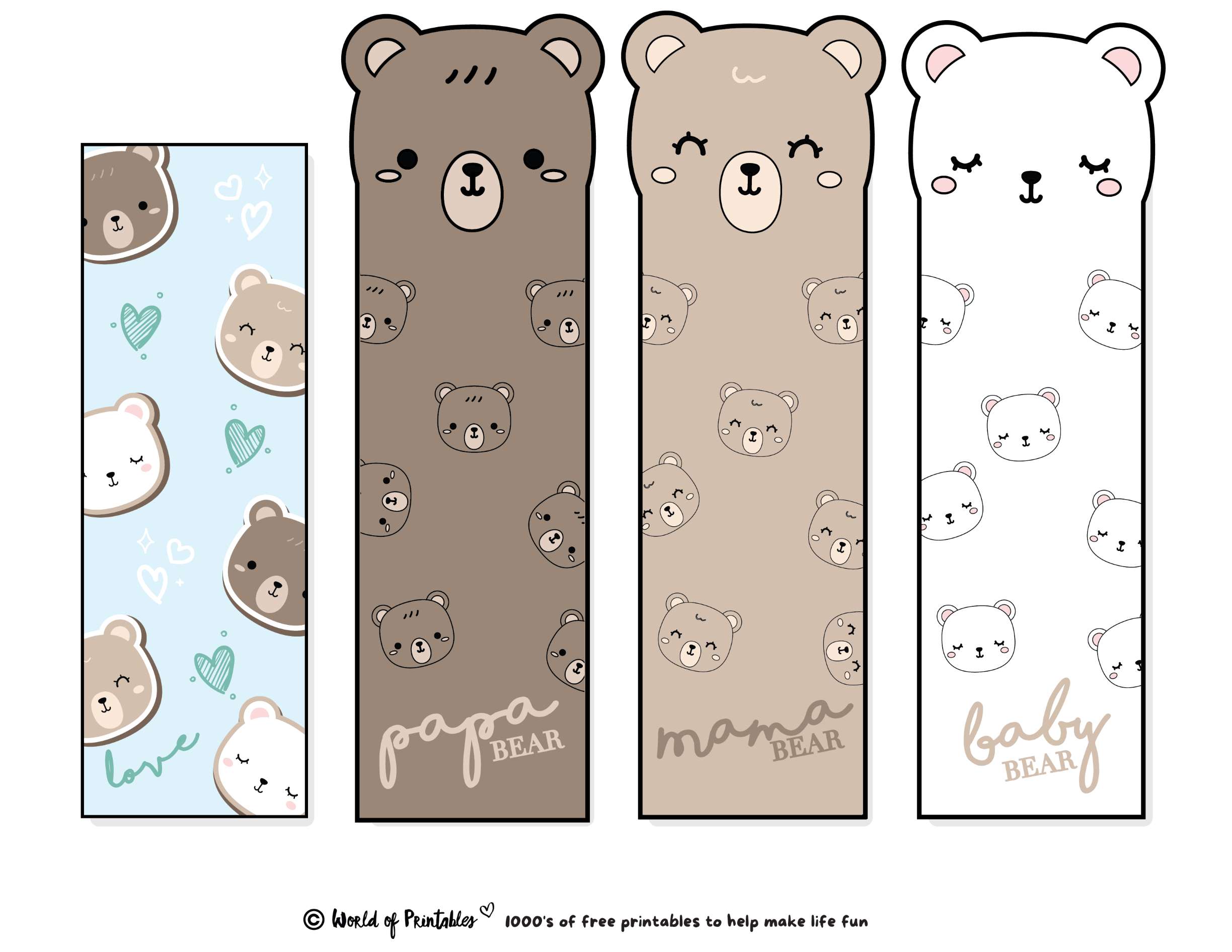 Cute Bookmark Printables Cute Bookmark Printables