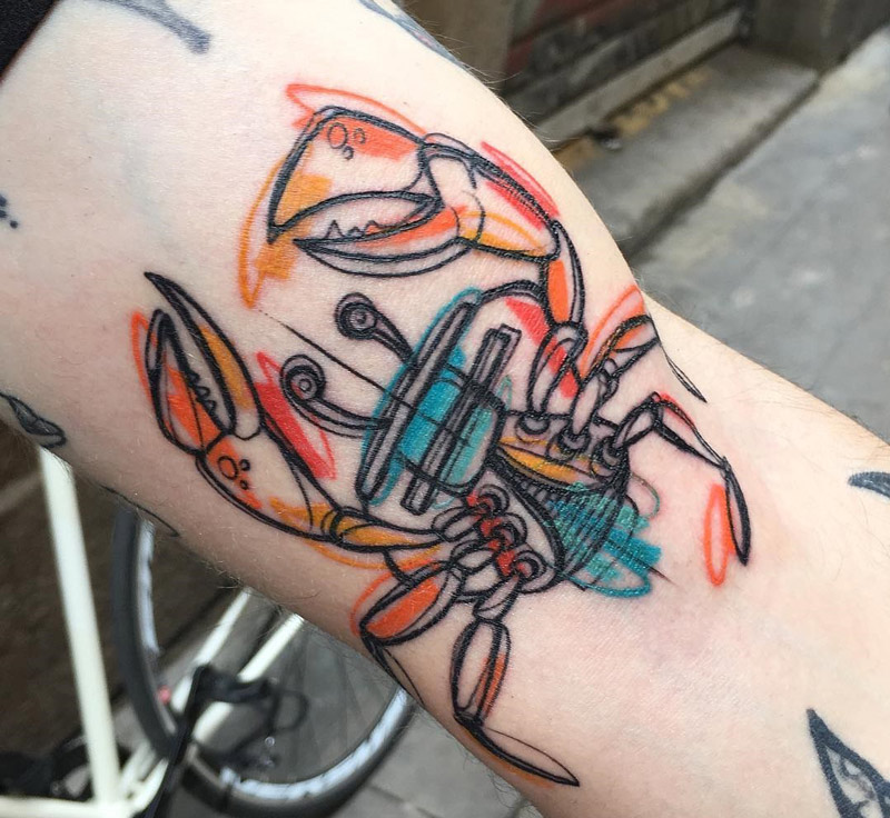 Cute Crab Tattoo
