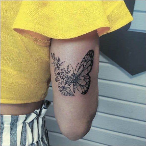 Flower And Butterfly Tattoos