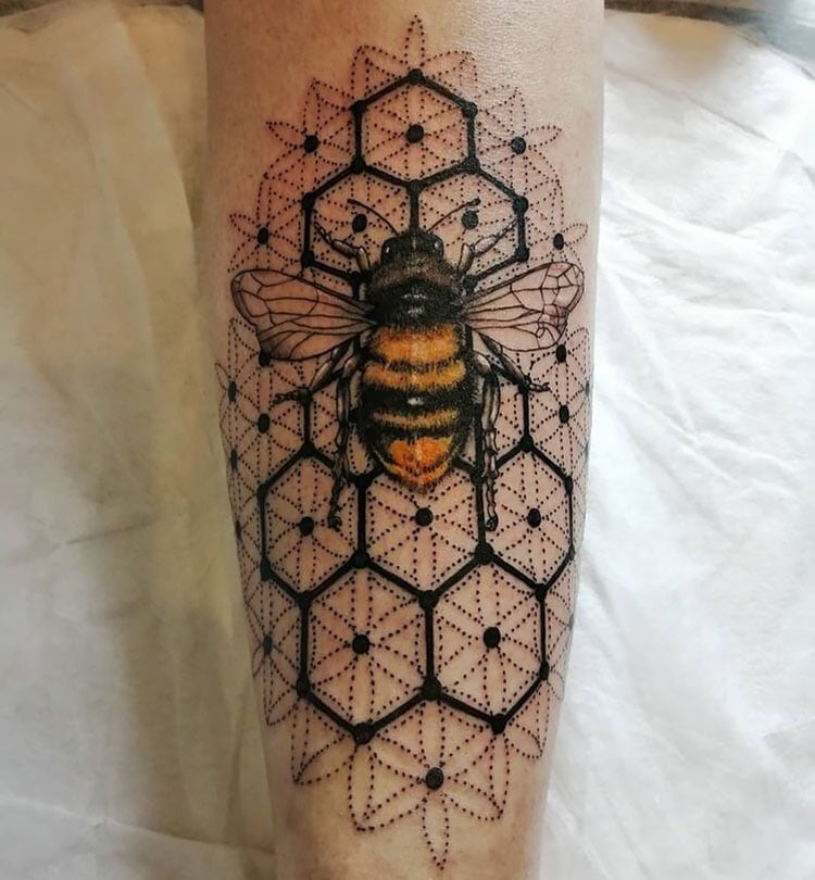 Honey Bee And Hive Tattoo Honey Bee And Hive Tattoo
