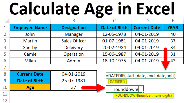 How To Calculate Current Age Based On Date Of Birth In Excel How To Calculate Current Age Based On Date Of Birth In Excel