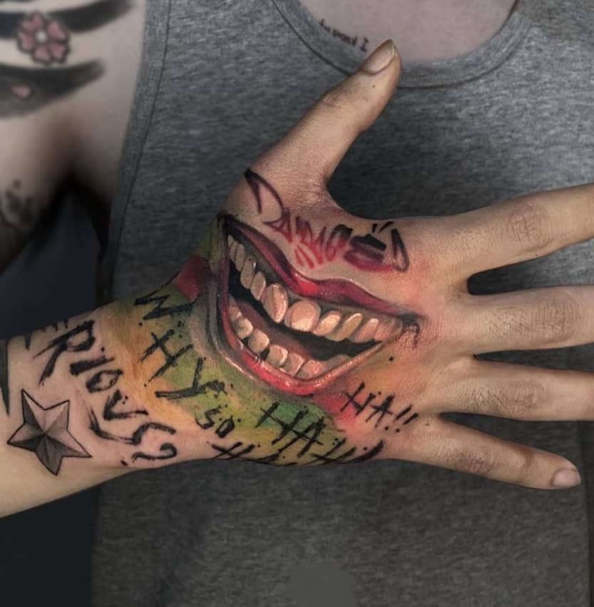 Joker Tattoo In Hand