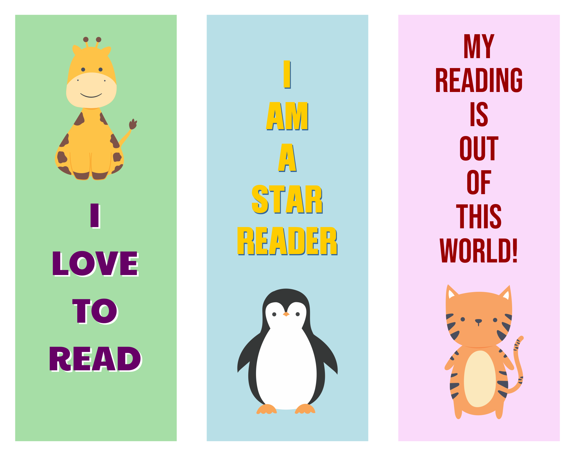 Kids Bookmarks Printable Kids Bookmarks Printable