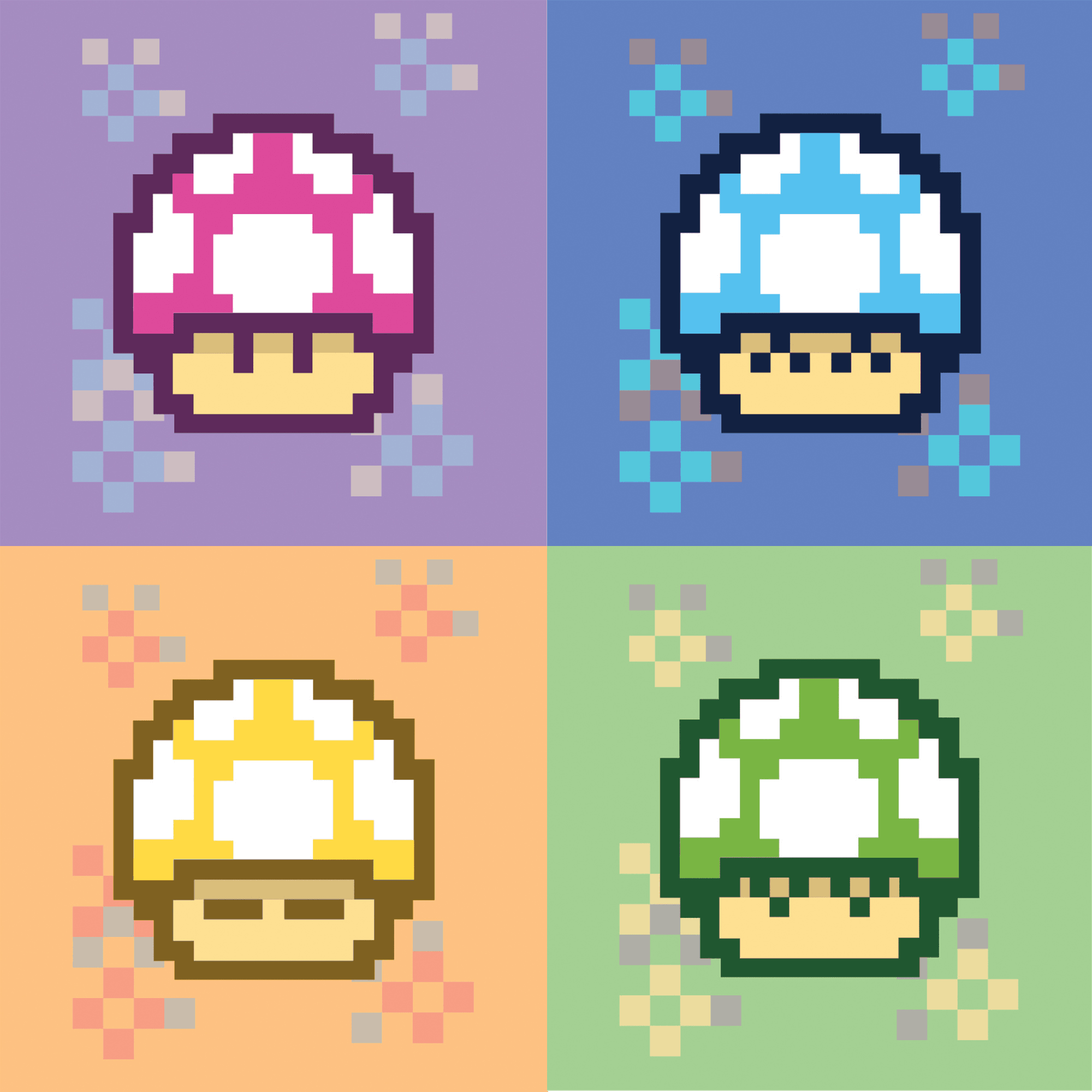 Mushrooms From Mario Bros