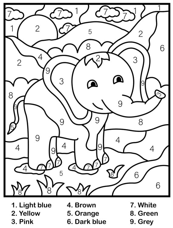 Number Colouring Sheets Printable