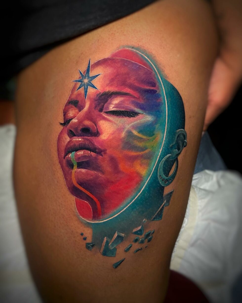 Tattoo On A Black Skin