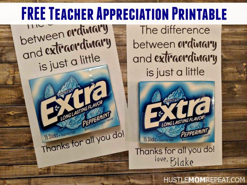 Teacher Appreciation Printable