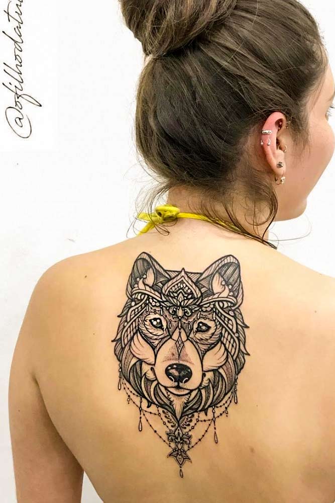 Traditional Girl Wolf Tattoo Traditional Girl Wolf Tattoo