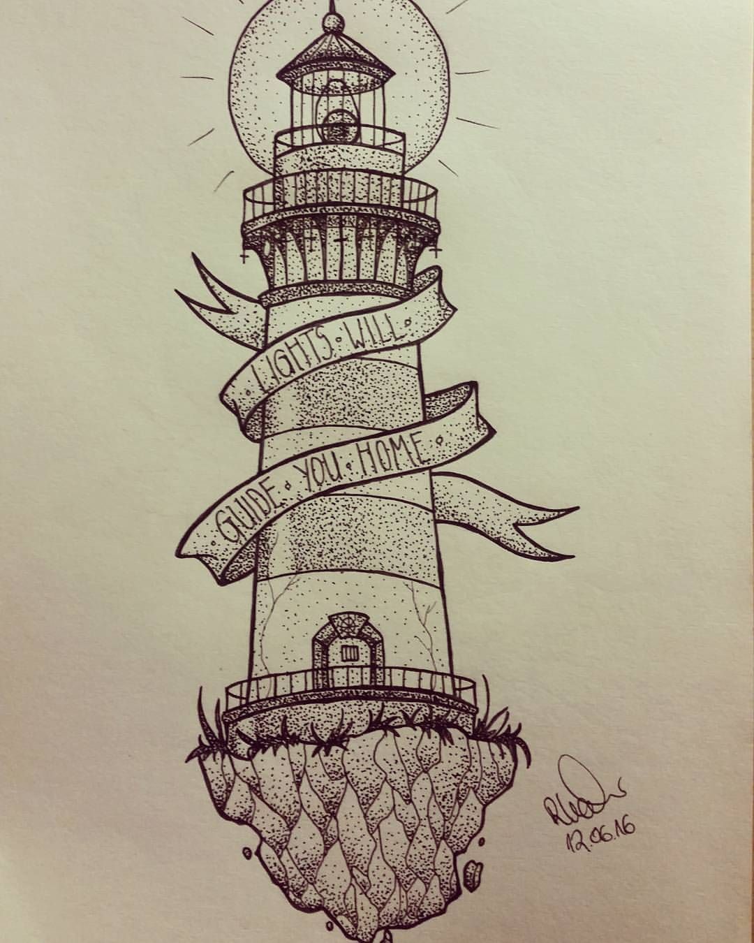 Traditional Lighthouse Tattoo